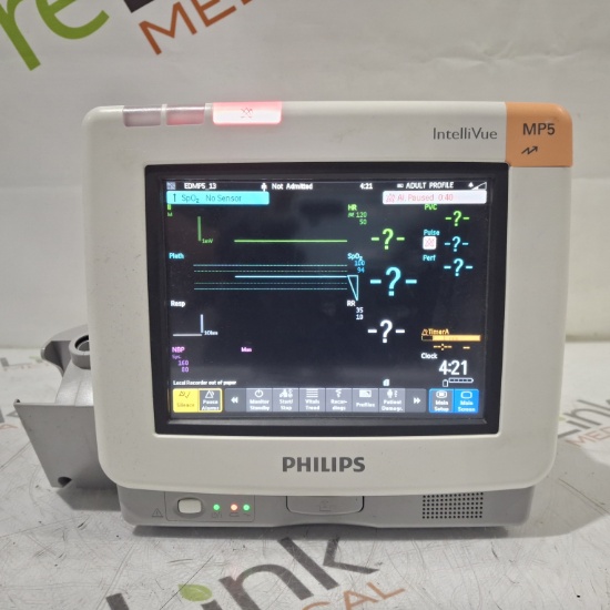 Philips Intellivue MP5 - ECG, Fast SpO2, NIBP Patient Monitor - 452461