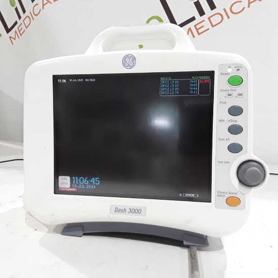 GE Healthcare Dash 3000 - Masimo SpO2 Patient Monitor - 427196