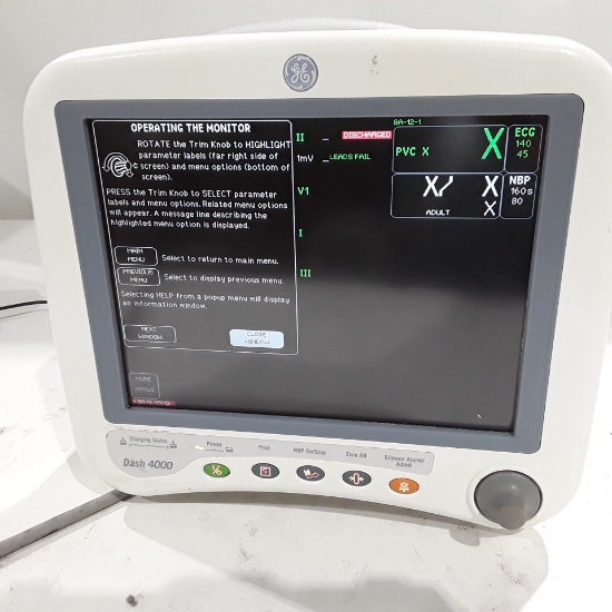 GE Healthcare Dash 4000 - Masimo SpO2 Patient Monitor - 426752