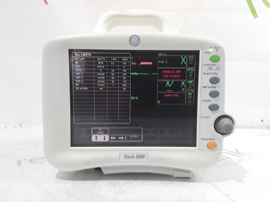 GE Healthcare Dash 3000 - GE/Nellcor SpO2 Patient Monitor - 440814