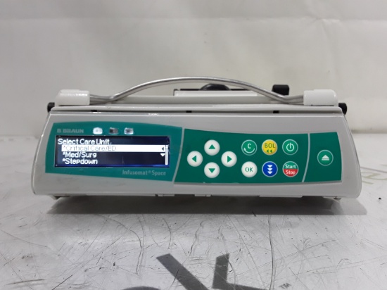 B. Braun Infusomat Space w/Pole Clamp & AC Adapter Infusion Pump - 439369