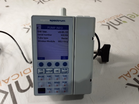 Baxter Sigma Spectrum 6.05.15 with B/G Battery Infusion Pump - 414843