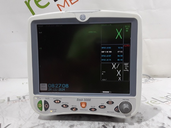 GE Healthcare Dash 5000 - Masimo SpO2 Patient Monitor - 432834