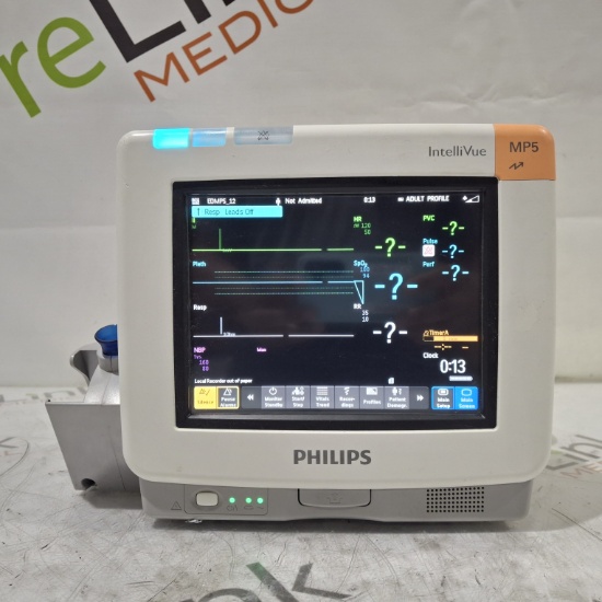 Philips Intellivue MP5 - ECG, Fast SpO2, NIBP Patient Monitor - 452869