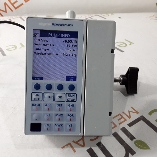 Baxter Sigma Spectrum 6.05.13 with B/G Battery Infusion Pump - 412247