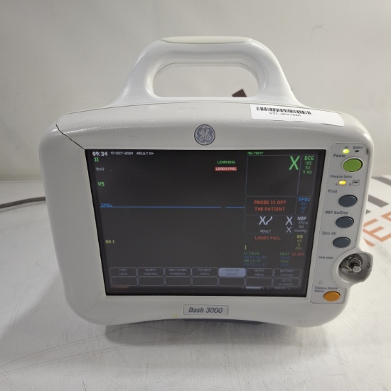 GE Healthcare Dash 3000 - Masimo SpO2 Patient Monitor - 461700