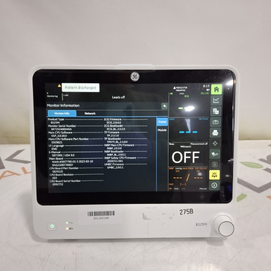 GE Healthcare B125M Patient Monitor - 514205