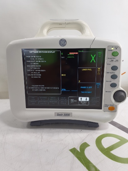 GE Healthcare Dash 3000 - Masimo SpO2 Patient Monitor - 437344