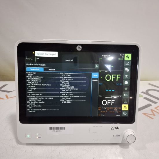 GE Healthcare B125M Patient Monitor - 514231