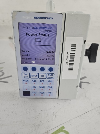 Baxter Sigma Spectrum 6.02.06 with B/G Battery Infusion Pump - 501477