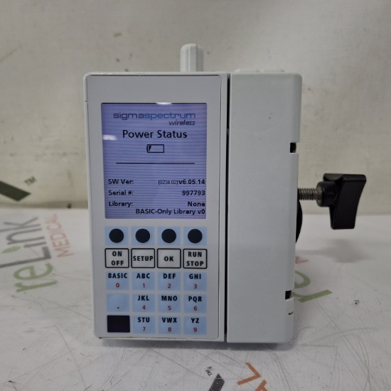 Baxter Sigma Spectrum 6.05.14 with B/G Battery Infusion Pump - 506956