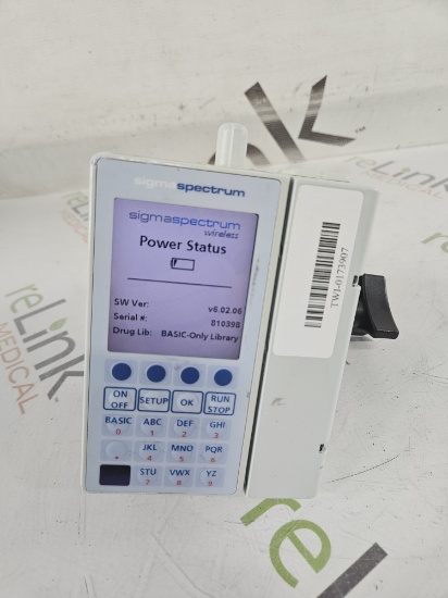 Baxter Sigma Spectrum 6.02.06 with B/G Battery Infusion Pump - 491653