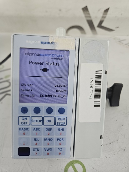 Baxter Sigma Spectrum 6.02.07 with B/G Battery Infusion Pump - 501304