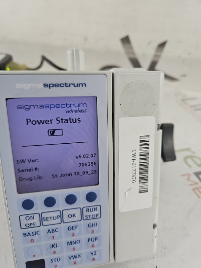 Baxter Sigma Spectrum 6.02.07 with B/G Battery Infusion Pump - 501321