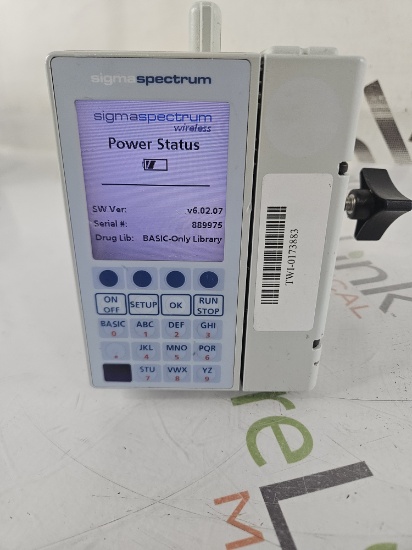 Baxter Sigma Spectrum 6.02.07 with B/G Battery Infusion Pump
