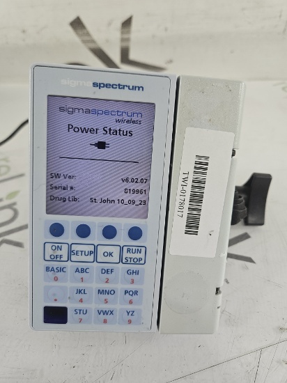 Baxter Sigma Spectrum 6.02.07 without Battery Infusion Pump - 501701