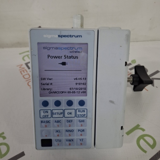 Baxter Sigma Spectrum 6.05.13 with B/G Battery Infusion Pump - 506102