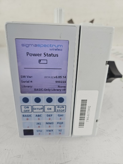 Baxter Sigma Spectrum 6.05.14 with B/G Battery Infusion Pump