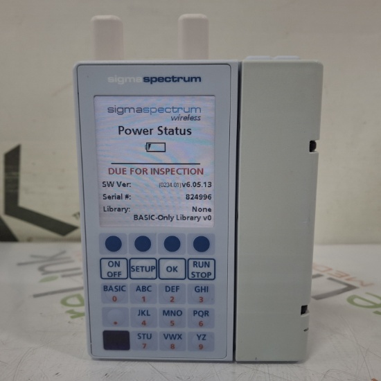 Baxter Sigma Spectrum 6.05.13 with A/B/G/N Battery Infusion Pump - 477356