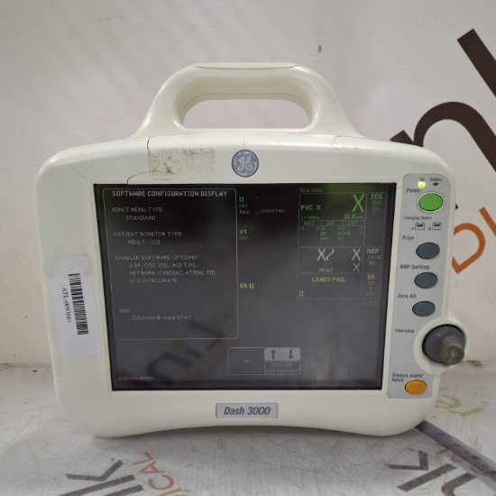 GE Healthcare Dash 3000 - GE/Nellcor SpO2 Patient Monitor - 497610