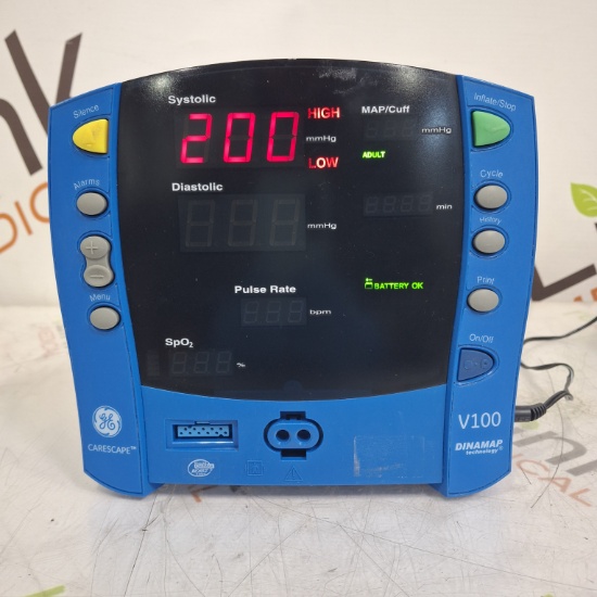 GE Healthcare Dinamap V100 - NIBP, SpO2 Vital Signs Monitor - 520258