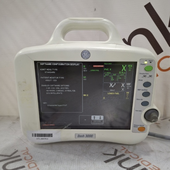 GE Healthcare Dash 3000 - GE/Nellcor SpO2 Patient Monitor - 497597