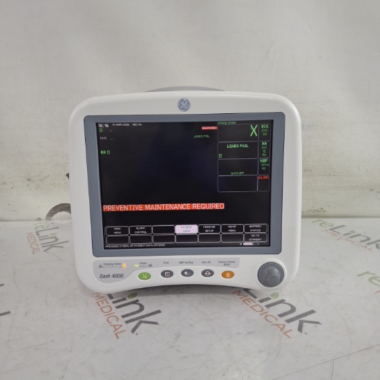 (7) GE Healthcare Dash 4000 - GE/Nellcor SpO2 Patient Monitor Lot