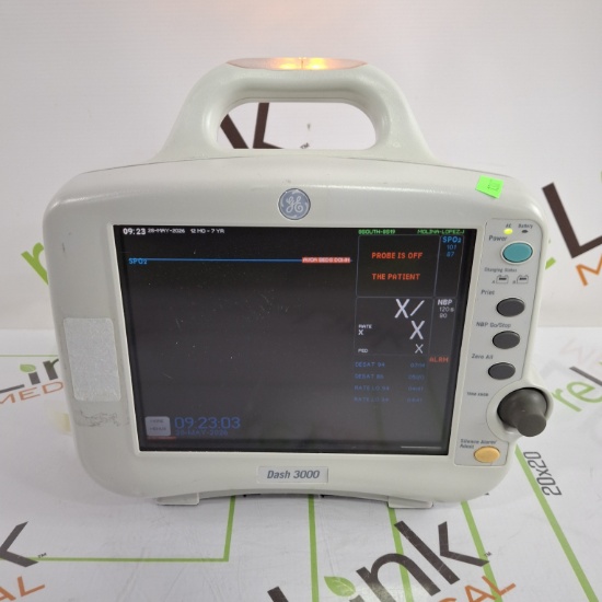 GE Healthcare Dash 3000 - GE/Nellcor SpO2 Patient Monitor - 686739
