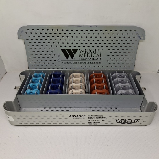 Wright Surgical KS00-1018 Double High Right Tibial Insert Trials SZ 1-5, 10-17mm - 610109