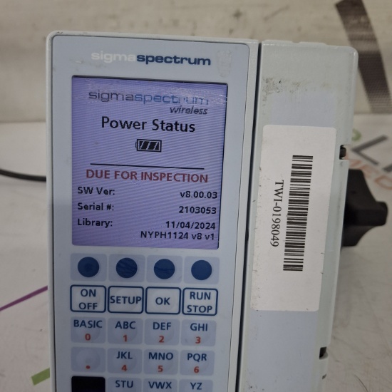(10) Baxter Sigma Spectrum 8.00.03 w/o Battery Infusion Pump Lot