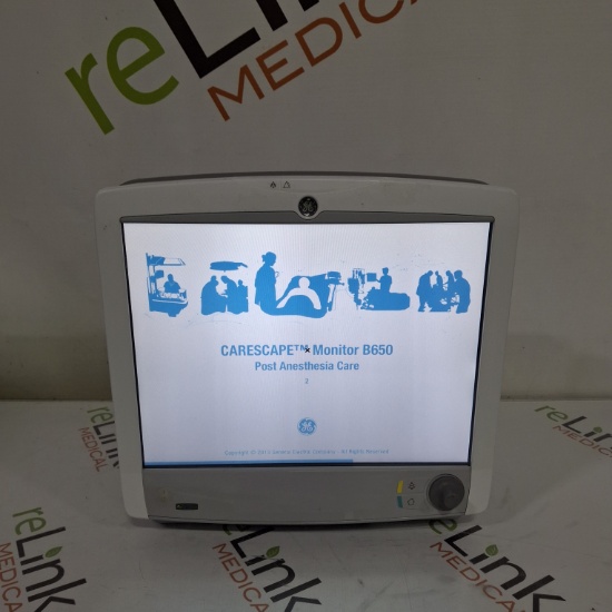 GE Healthcare Carescape B650 Post Anesthesia Care Patient Monitor - 595474