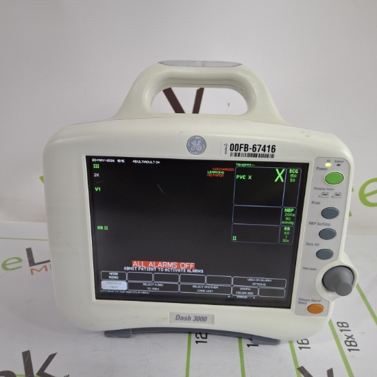 GE Healthcare Dash 3000 - GE/Nellcor SpO2 Patient Monitor - 684009