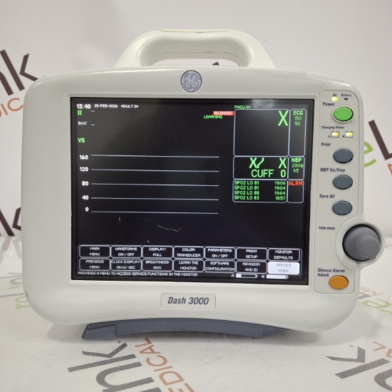 GE Healthcare Dash 3000 - Masimo SpO2 Patient Monitor - 646865