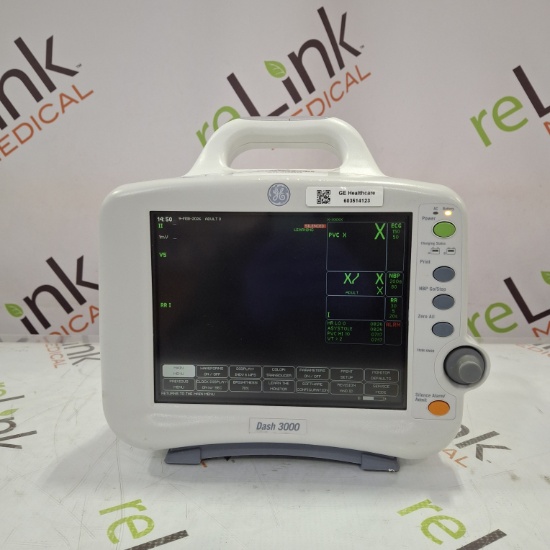 GE Healthcare Dash 3000 - Masimo SpO2 Patient Monitor - 639062