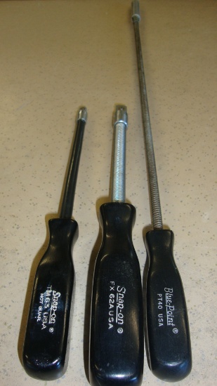 Snap On Flexible 1/4 & 3/8 Socket Drive Handles & Flexible Magnet