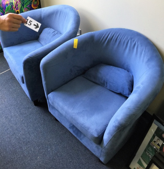 Blue Microfiber Client Chairs