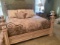 KING SIZE BED THOMASVILLE LIGHT WOOD AND METAL WITH BEDDING