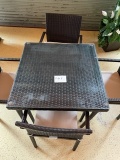 WICKER TABLE GLASS TOP 32'' X 32''