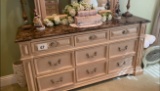 DRESSER WITH MIRROR AND MARBLE TOP (MATCHING)