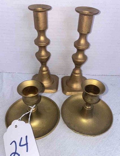 Brass Candle Holder apox. 3.5"x 6.5"