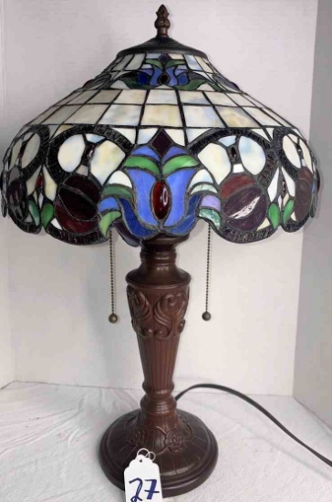 Art Deco Leaded, Multi Color Shape Lamp