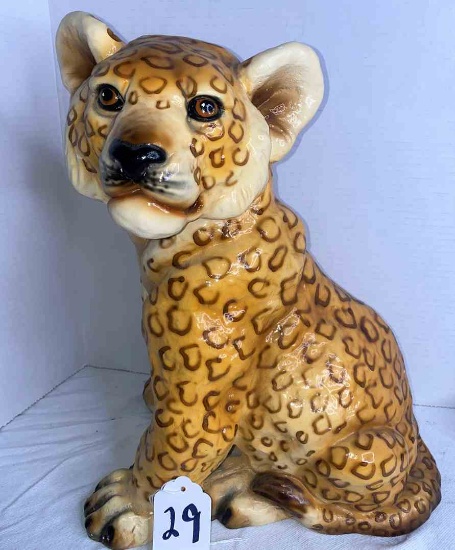 Cheeta Ceramic Statue 15.5"
