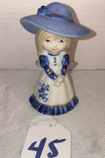 Little Girl in Blue & White Dress 4.5" Statue