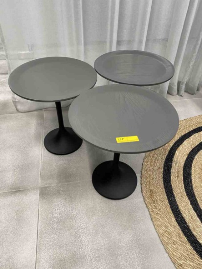 Grey & Black Pedestal Tables 19" dia
