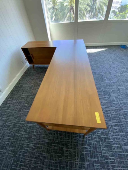 Wood Desk  w/ Credenza 66" x 88"