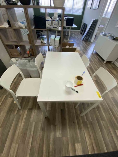 Ikea  White Table & 4 Chairs  Vangsta