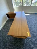 Wood Desk  w/ Credenza 66