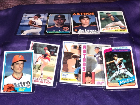 Nolan Ryan 9 Card Lot