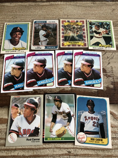 Rod Carew 11 Card Lot