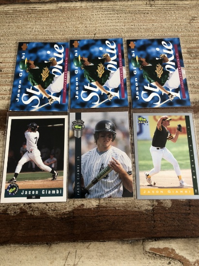 Jason Giambi 6 Card Rookie Lot